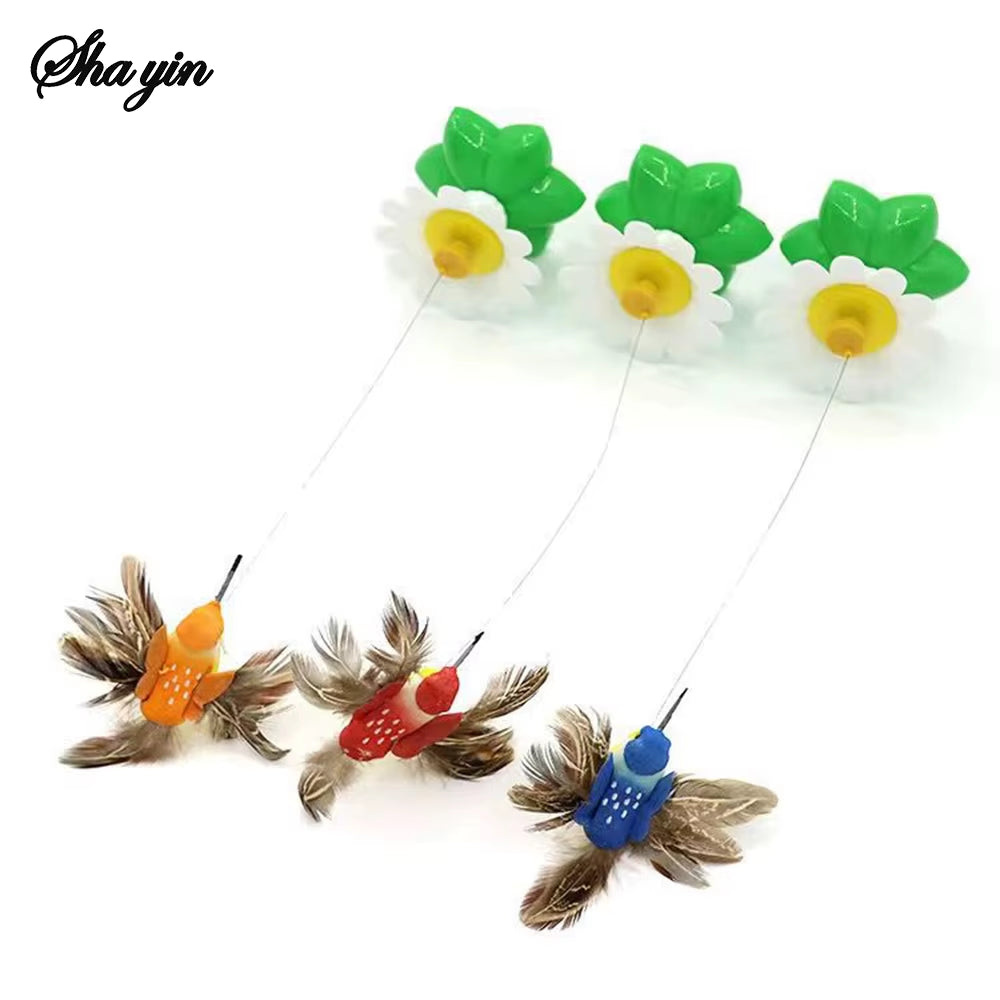 Electric Flying Bird Teasing Stick Automatically Spins around Hummingbird, Cat Self Hi Toy